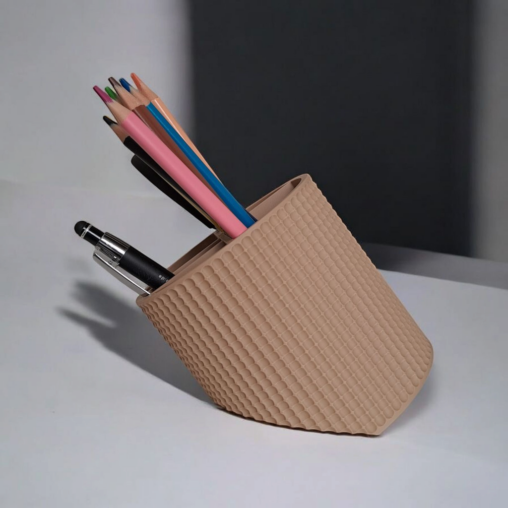 Multi-Compartment Pen & Stationery Holder – Textured Finish